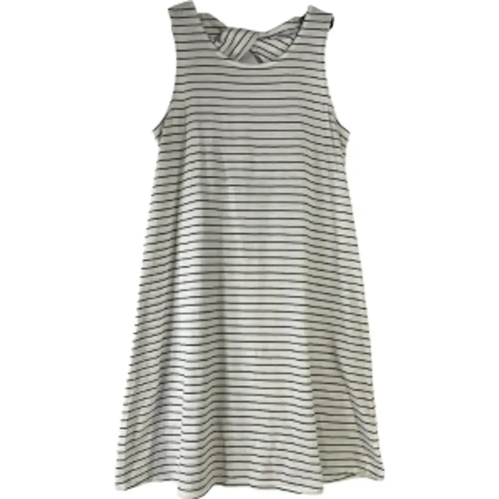 J.Crew Black White Striped Twist Back Sleeveless Tank Dress Size 0